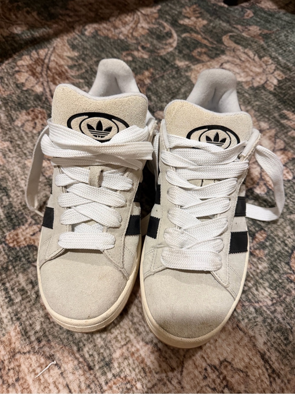 adidas White and Black Suede Sneakers